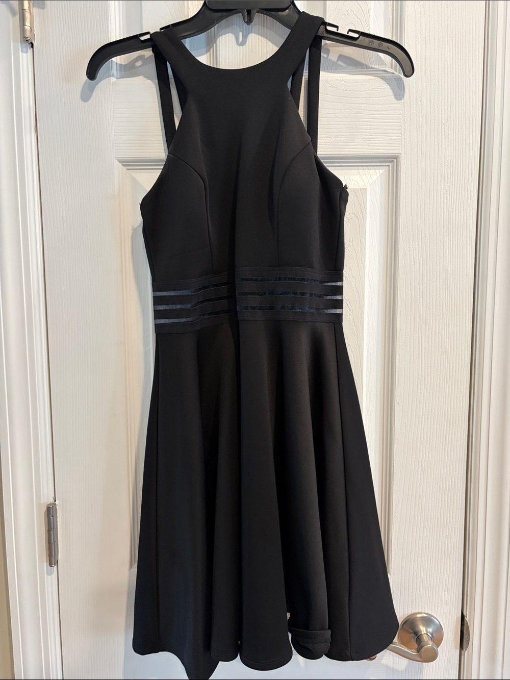 City Studio Black Halter Fit-and-Flare Mini Dress